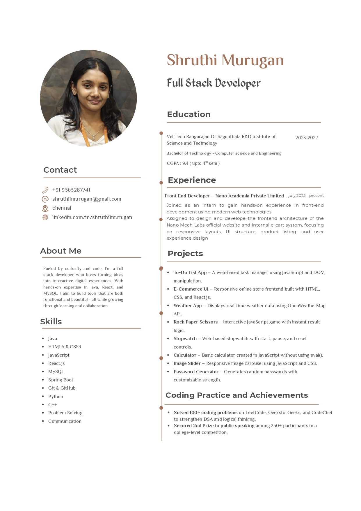 Resume Preview